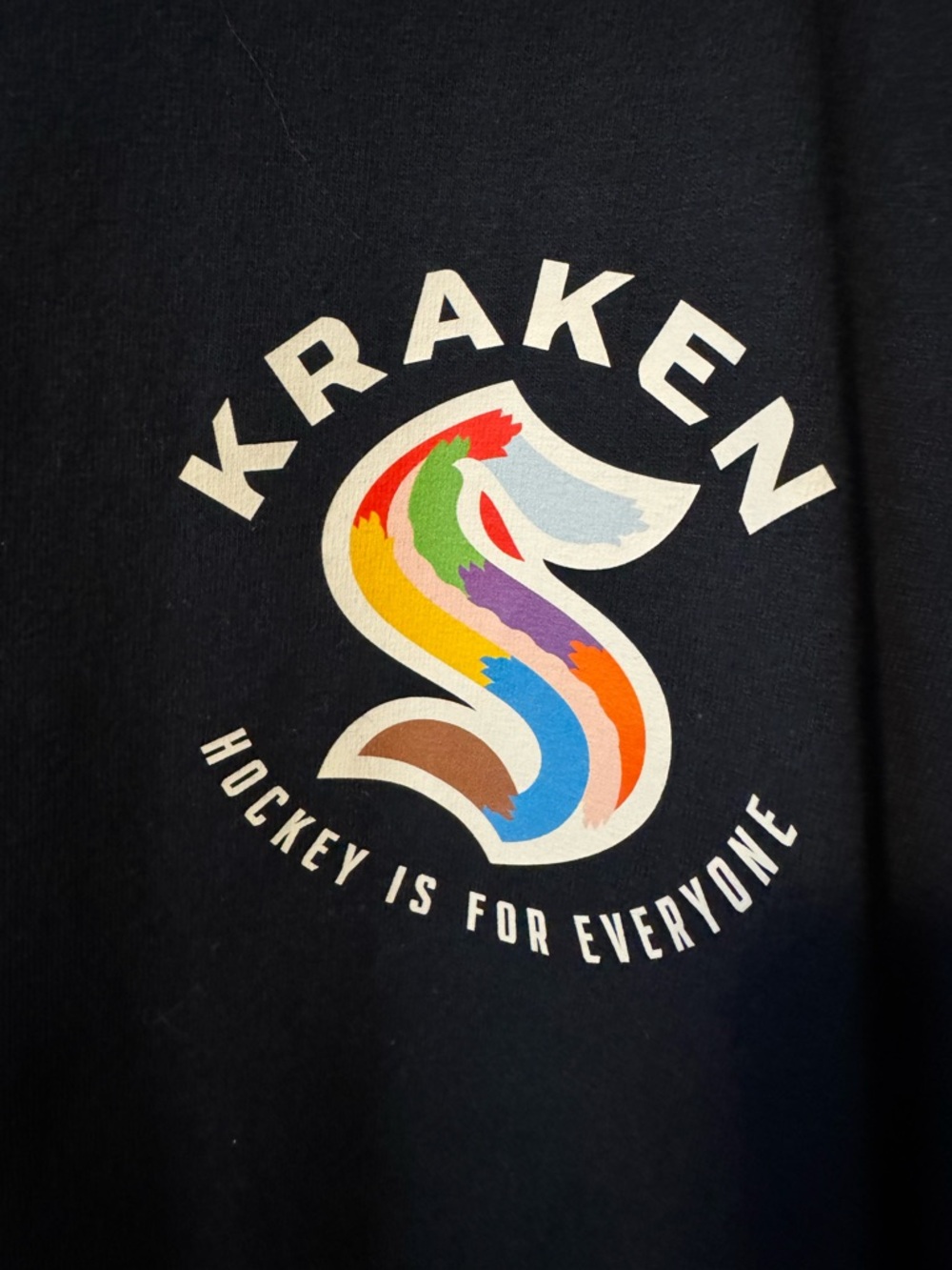 NWT Seattle Kraken Hockey is for Everyone Navy Long Sleeve Tee - Picture 2 of 3